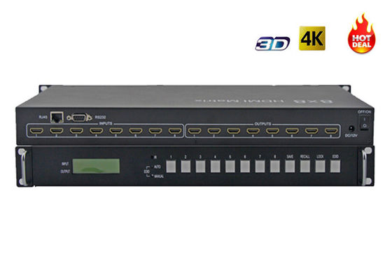 8x Girişli ve 8x Çıkışlı 4Kx2K 8X8 3D IR HDMI Video Matrix Switcher