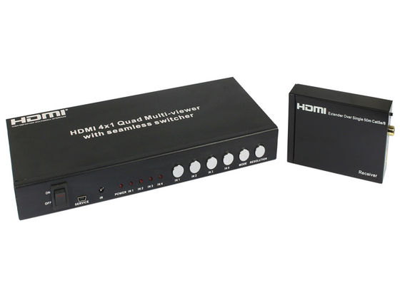 UTP Extender HDMI 4x1 Dörtlü Çoklu Görüntüleyici, Kusursuz RS232 ve IR Anahtar Komutlu