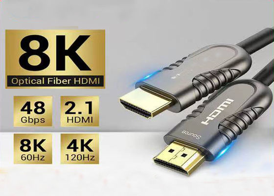 10.2Gbps HDMI Fiber Optic Kablo 10 Metre Aktif Optik HDMI Kablo İletişim için HDMI 2.1 Protokolü ile