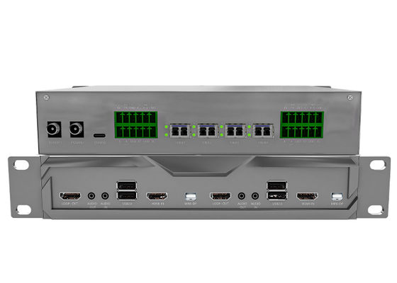 Yüksek yoğunluklu 4K60 Görüntüleyici Ajanı, Fiber KVM Matrisi için Fiber İletici Alıcı Düğümü üzerinden Hazır KVM Ekle
