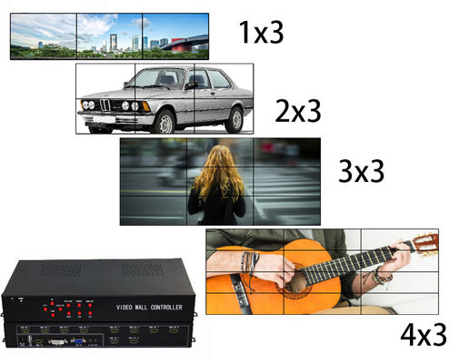 1 Giriş 8 Çıkış / 1 Giriş 9 Çıkış HDMI 3x3 LCD Video TV 9 ekranlı Duvar Kontrol Cihazı