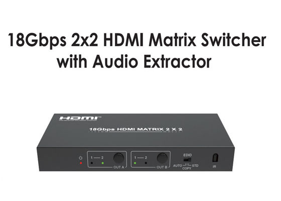 Kalite  Type A 18Gbps 2x2 HDMI Matrix Switcher With Audio Extractor fabrika