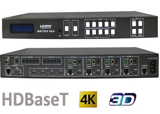 HDBaseT Çıkış portlu 70 Metre ve 100 Metre 4x4 HDMI Matrix Switcher