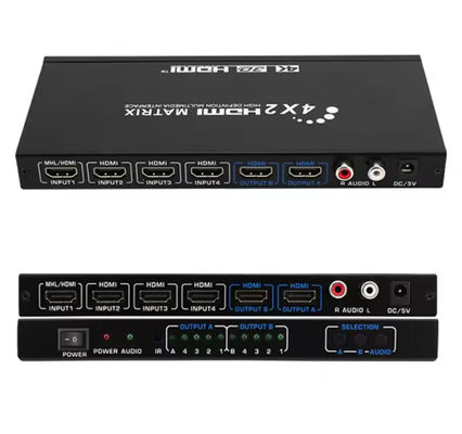 Yüksek çözünürlüklü HDMI Matrix Switcher HDCP2.2 Destek ve 4Kx2k 60Hz