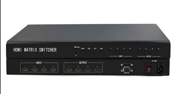 Çıkış 18Gbps 4 X 4 HDMI Matrix Switcher 4Kx2k 60Hz Çıkış Çözünürlüğüne Kadar