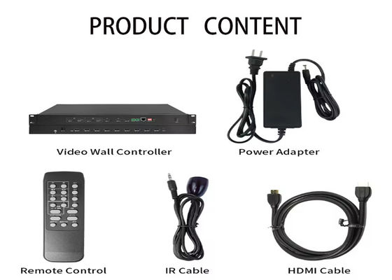 RS232 LAN IR Uzaktan Kontrol LCD Video Duvar Denetleyicisi HDMI DVI Çıktısı ve 2x2 2x3 3x2 4x1 4x2 3x3 Duvar Modları ile