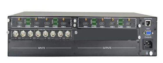Ön panel tarafından kontrol edilen 4 giriş ve 4 çıkışlı DVI Video Matrix Switch