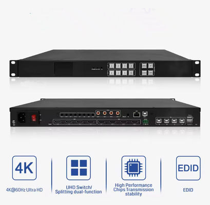 4K Video İşlemcisi Destek 1X4 4X1 Splicing ve Splitting fonksiyonu ile LED Ekran Video Duvar İşlemcisi