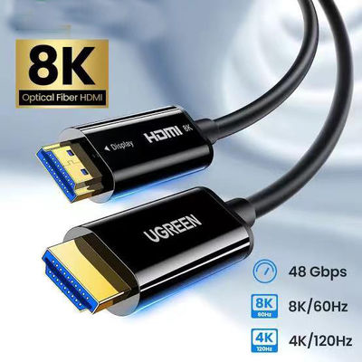 62.5/125μm Fiber Diameter HDMI HDCP için Fiber Optic Kablo 2.2 Uyumluluk Derin Renk Desteklenen Video Biçimleri