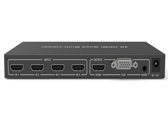 4 x HDMI girişi ve 1 x HDMI çıkışı ile Siyah HDCP 1.4 4K 4×1 Dörtlü HDMI Çoklu Görüntüleyici
