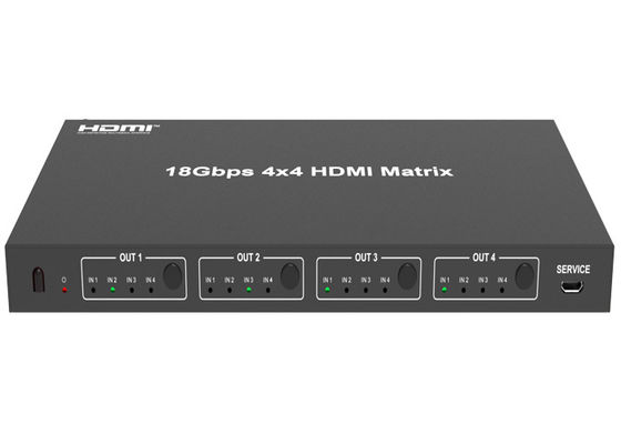 Mikro USB 18Gbps 4x4 Matrix HDMI Switcher Kızılötesi Alıcı