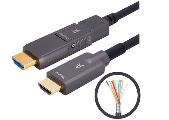 Zırhlı HDMI 2.0 Optik Kablo 200CU Paslanmaz Çelik Konstrüksiyon