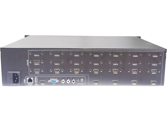 Siyah 1080P HDMI 1U LCD Video Duvar Denetleyicisi 1 Giriş 12 Çıkış