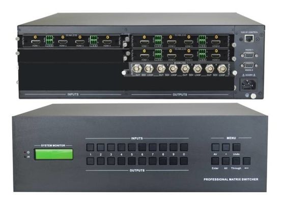 Akıllı Toplantı Odası İçin Özel Yapılmış 4'ü 12 Çıkışlı Video Matrix Switcher