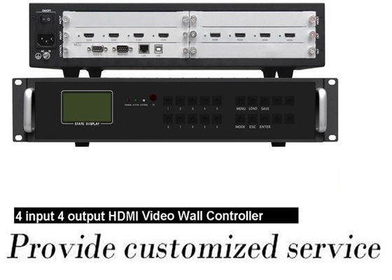 HDMI 4 In 4 Out 4K Video Duvar Denetleyicisi 9 Ekran için 2x2 RJ45 dişi bağlantı noktası