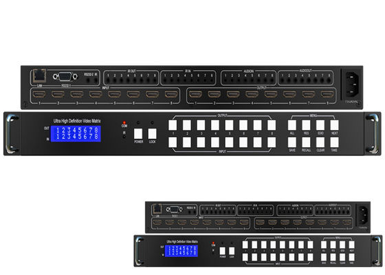 18Gbps 8x8 Kesintisiz IR Ses UHD HDMI 2.0 Matrix Switcher 4K 60Hz